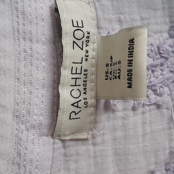 Rachel Zoe Embroidered Tunic Textured Boho Top Long Sleeve - Picture 12 of 13